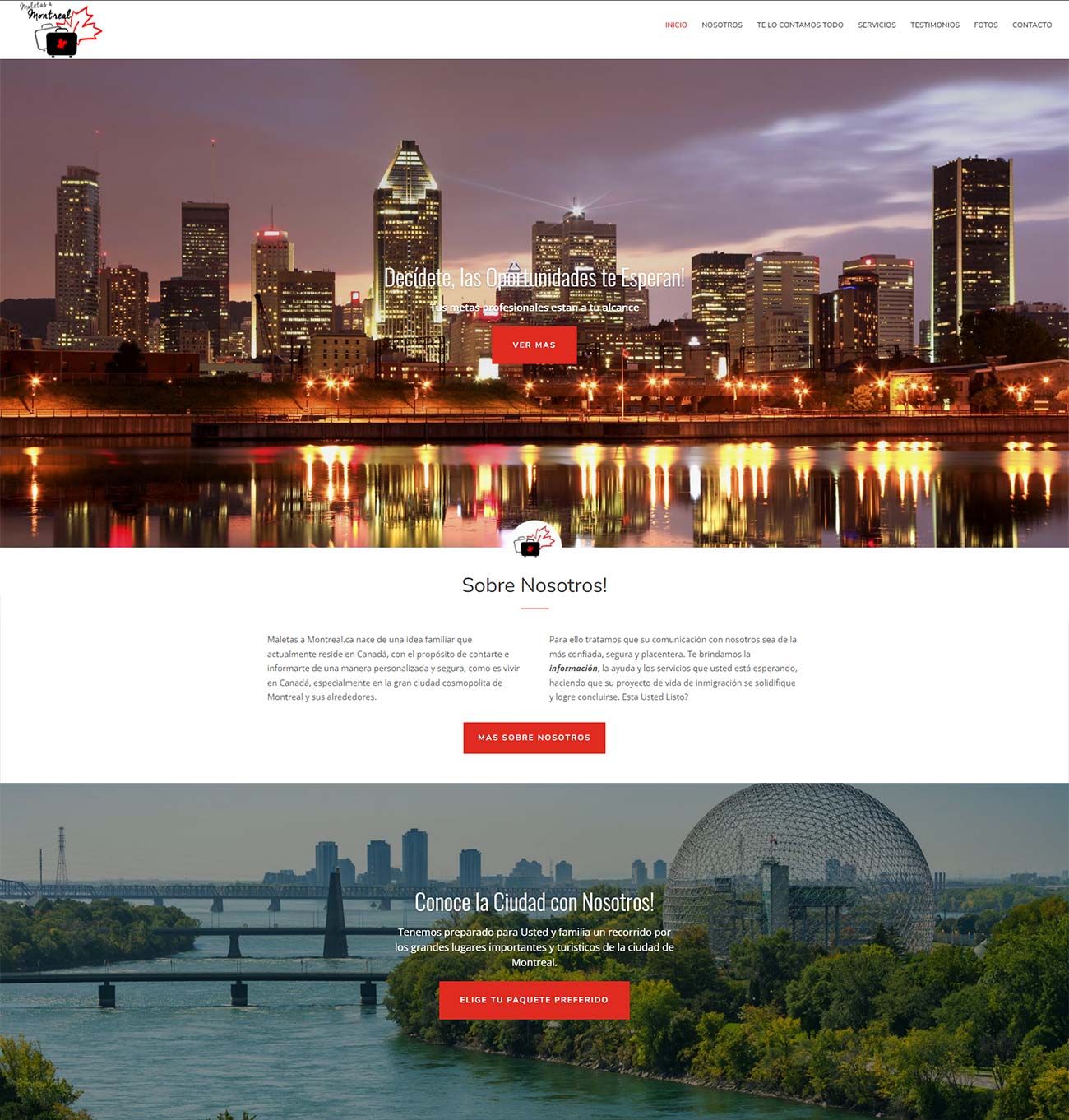Maletas a Montreal Website Design