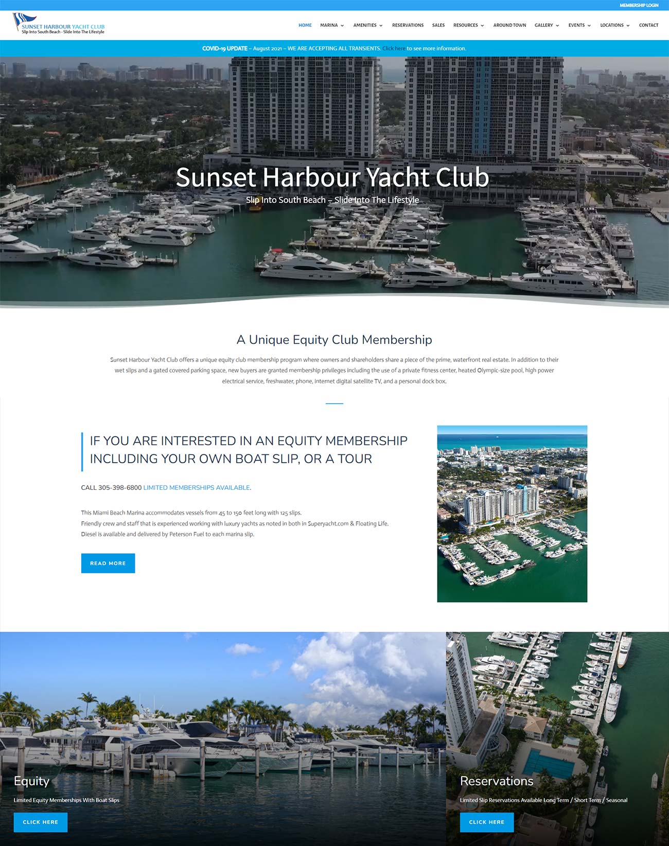 Sunset Harbour Yacht Club Website