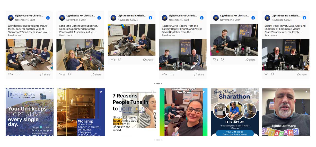 Feed Social media Lighthouse