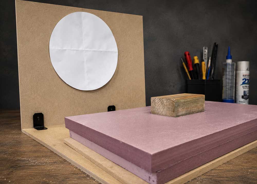 XPS foam foundation prepared for a custom display case build XPS foam foundation prepared for a custom display case build