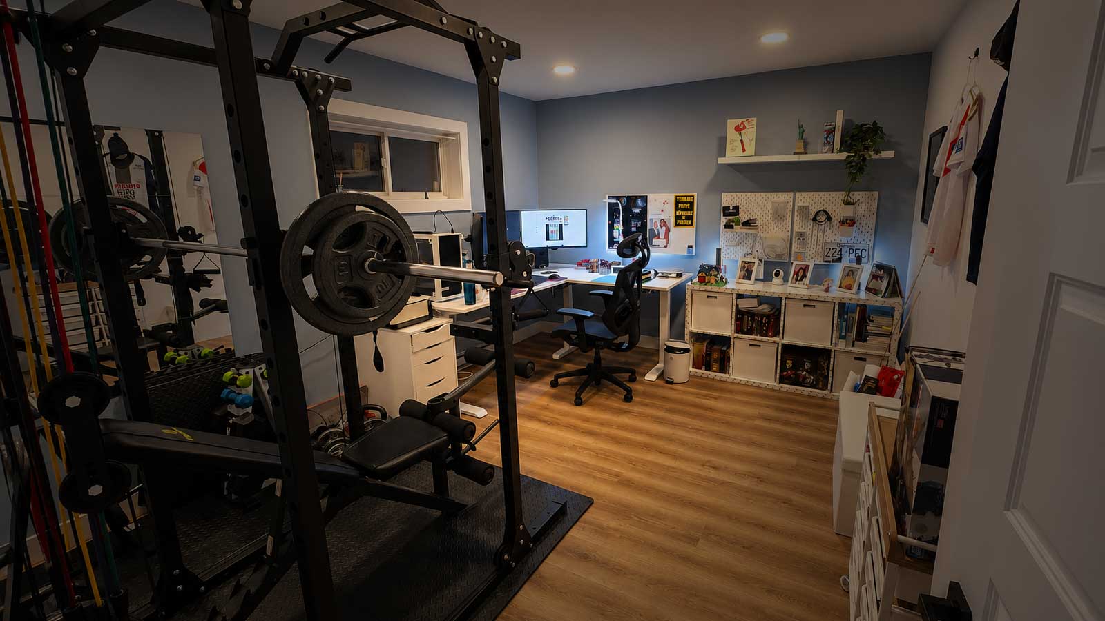 Home office space before adding an action figure diorama display